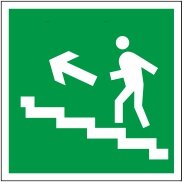 Знак E16 "Направление к эвакуационному выходу по лестнице вверх" 200х200мм