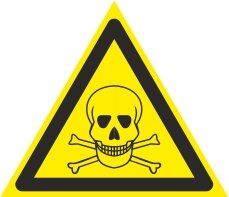 Знак W03 "Опасно. Ядовитые вещества" 200x200x200мм