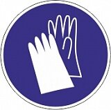 Знак M06 "Работать в защитных перчатках" 200x200мм