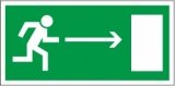 Знак Е03 "Направление к эвакуационному выходу направо" 150х300мм (ГОСТ)