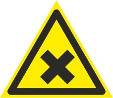 Знак W18 "Осторожно. Вредные для здоровья аллергические (раздражающие) вещества" 200x200x200мм