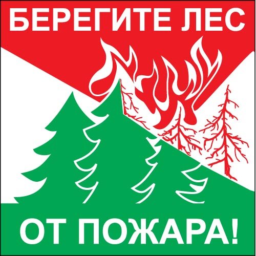 Плакат В-08 "Берегите лес от пожара" (500х500мм)