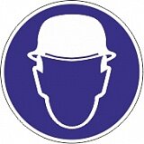 Знак M02 "Работать в защитной каске (шлеме)" 200x200мм