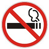 Знак P41 о запрете курения "Курить запрещено" 220x220 мм