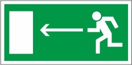 Знак E04 "Направление к эвакуационному выходу налево" 300х150мм